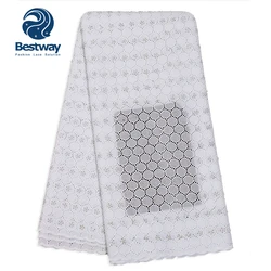 Bestway небесно-голубая Оптовая швейцарская вуаль кружева в Швейцарии красивые вуали кружева для африканского швейного платья SL0465