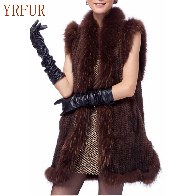 Hand Knit And Raccoon Fur Vest 