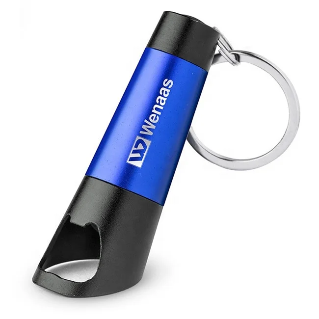 Beer Opener Keychain and Mini LED Torch Flashlight Metal Bottle Opener Keyring 