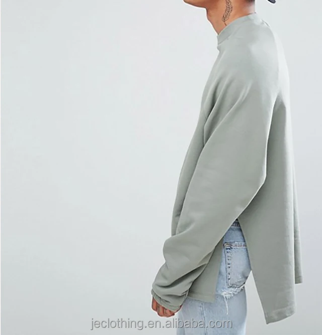 Men's 100 % Cotton Dropped Hem Side 