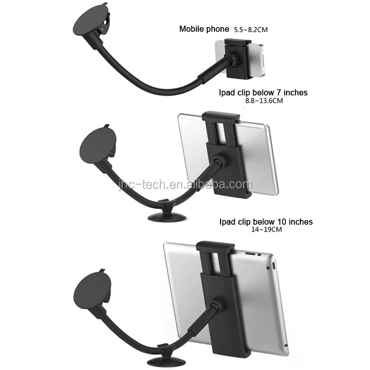 Универсальный автомобильный держатель для планшета 7-10 дюймов, с 2 зажимами