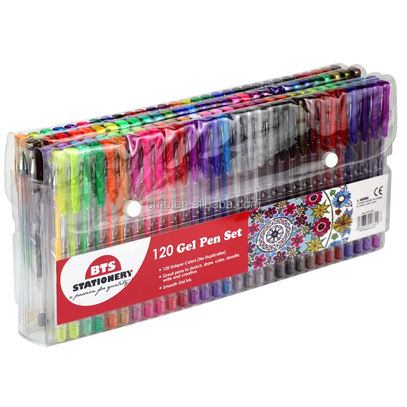 120 Unique Colors (No Duplicates) Gel Pens Gel Pen Set for Adult