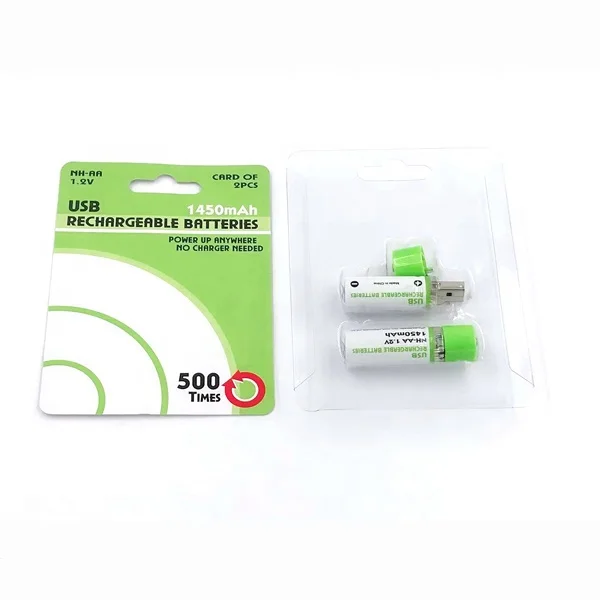 Лидер продаж Amazon, USB перезаряжаемая батарея aa 900 мАч, OEM AA перезаряжаемая батарея