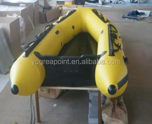 Aluminium Floor Inflatable Rubber Boat With Electric Motor