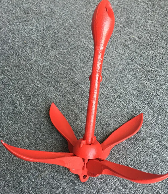 3 фунта Красный Якорь Каяка горячий погружение лодка складной якорь комплект