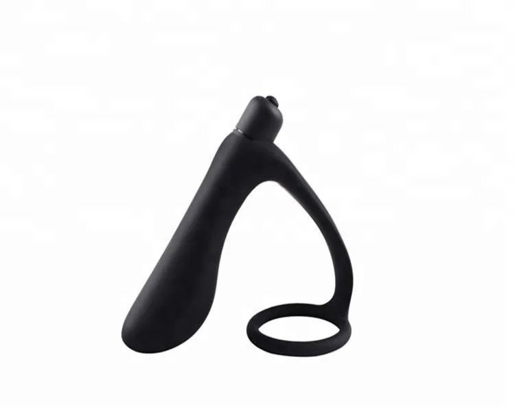 Prostate Massager Cock Ring Butt Plug Anal Sex Toys Silicone Cock Ring Vibrating Plug for Men