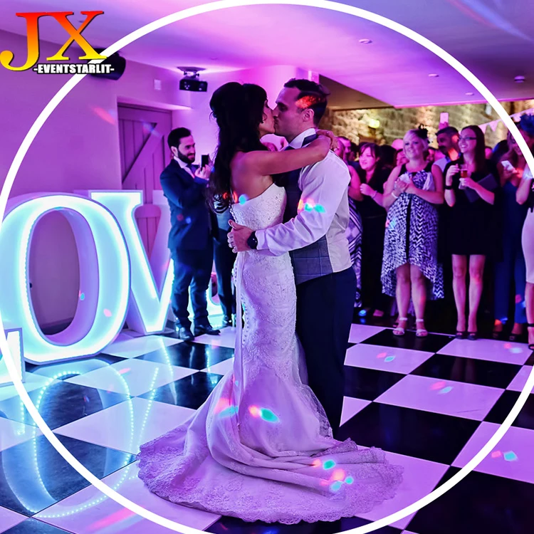 Wholesale High Glossy Interlocking Black And White Dance Floor Panel