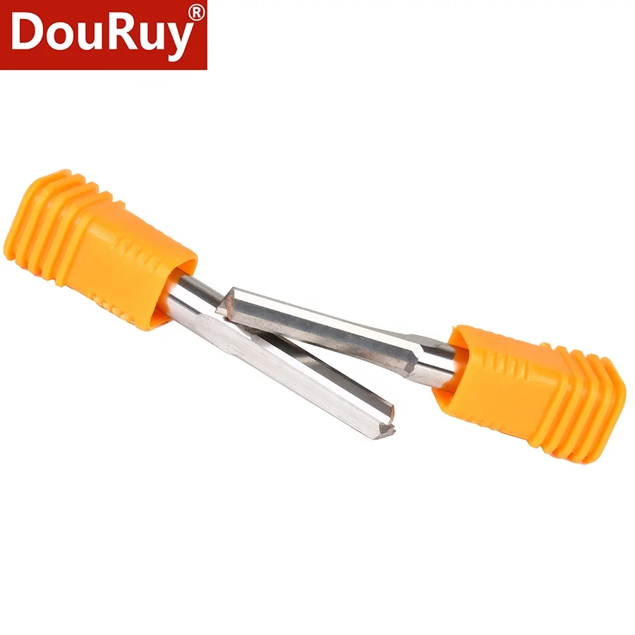 DouRuy 2 Flutes Straight Router Bits for Wood CNC Engraving Cutters