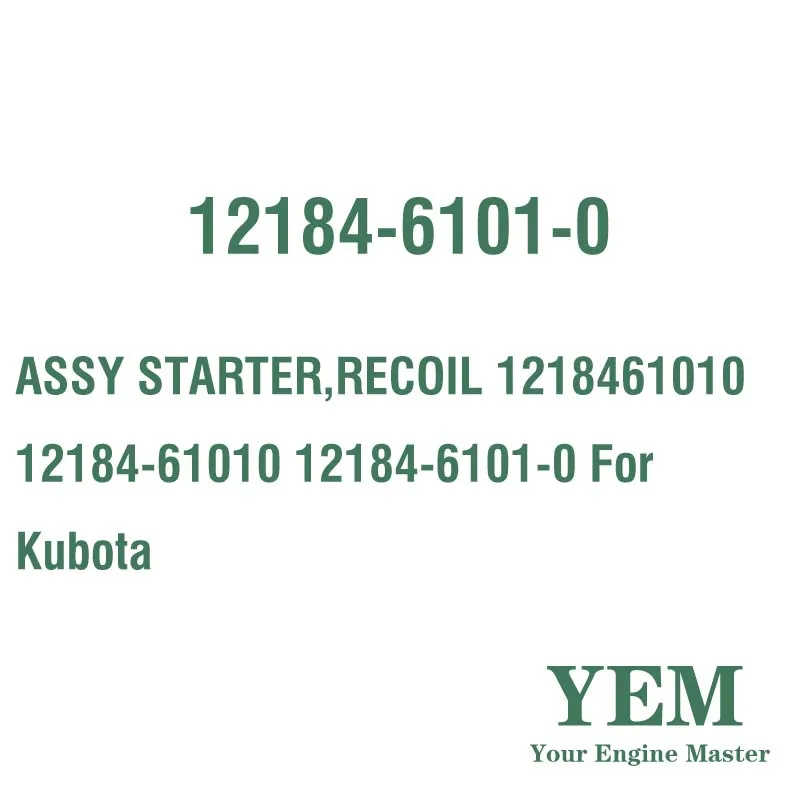 ASSY STARTER RECOIL 1218461010 12184-61010 12184-6101-0 for Kubota