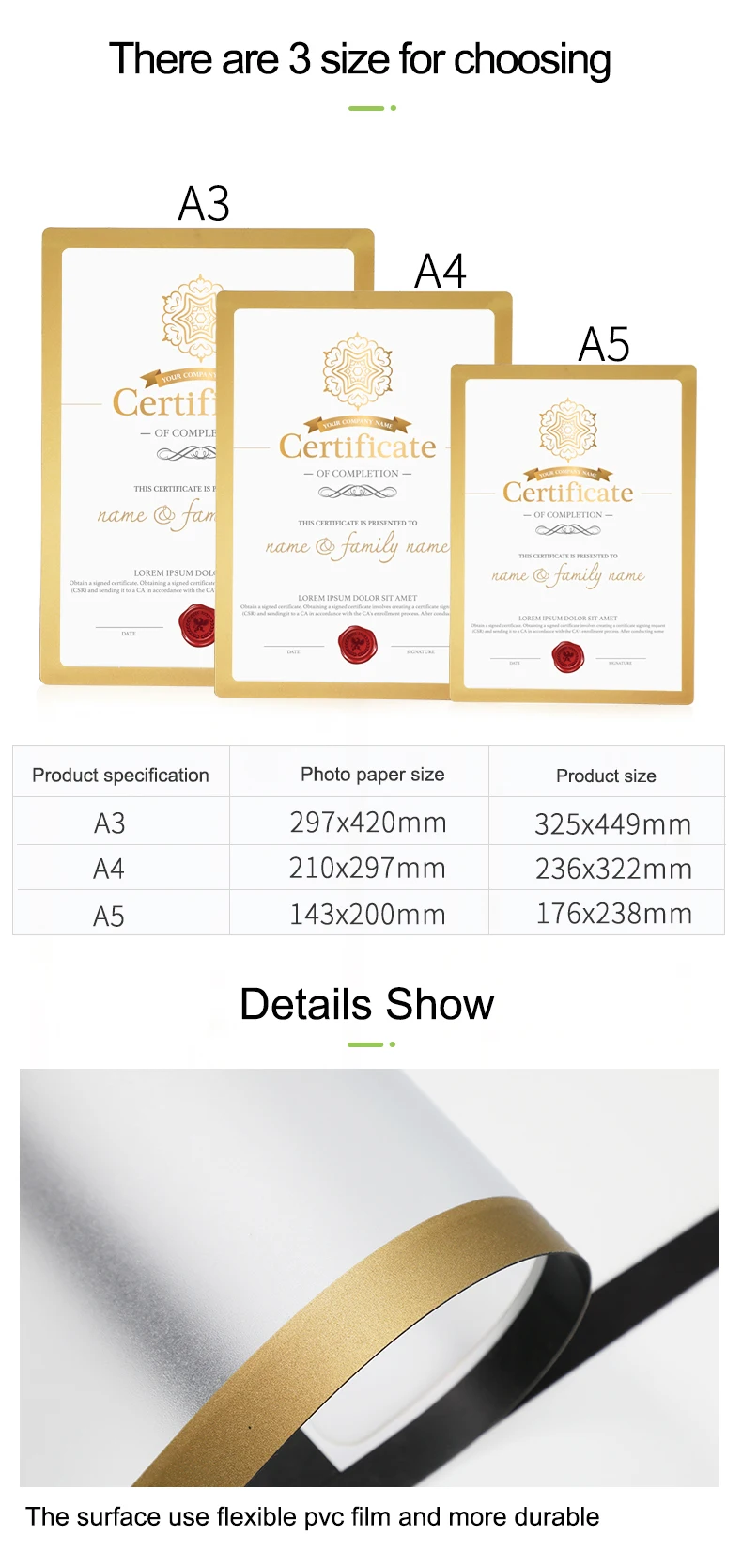 Factory Wholesale A4 Office Company Photo Frame Resin Materials Magnet Iron Silver Plastic Rectangle Square Shapes Home Decor details
