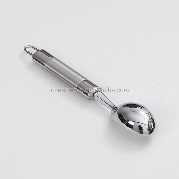 1pc Silver Stainless Steel Ice Cream Scoop & Fruit Baller, Ice Cream Spoon