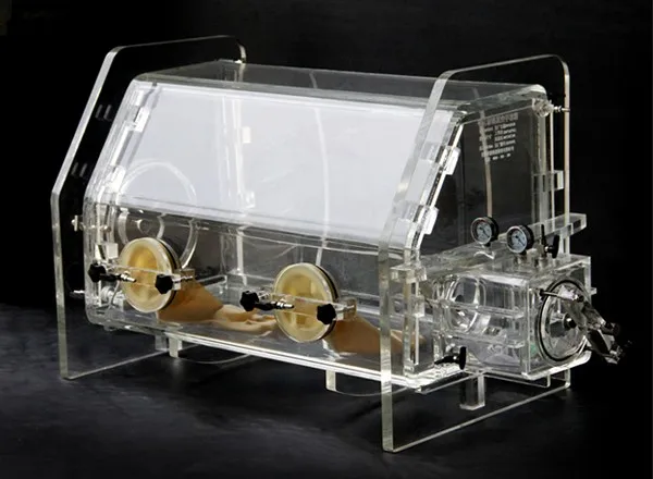 Vacuum Glove Box Two Port Clear Acrylic without Airlock