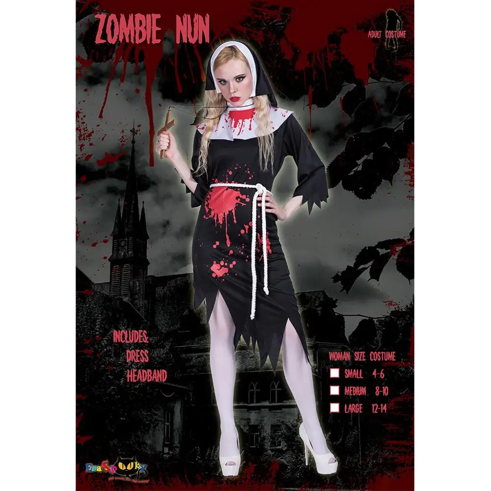 Source Halloween Zombie costume sexy nun costume on m.alibaba.com