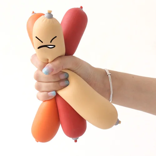 Антистрессовые сосиски TPR + Эва красные антистрессовые игрушки любительские хот-доги