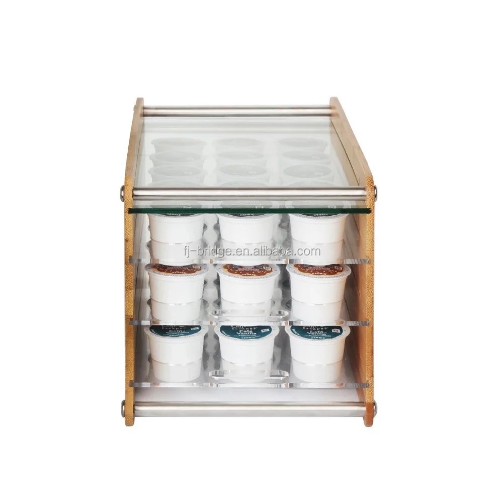 Bamboo 48 K-cup Coffee Holder Organizer 