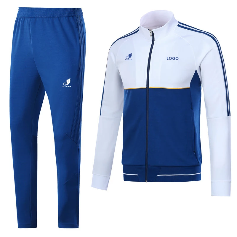 blue and white tracksuit