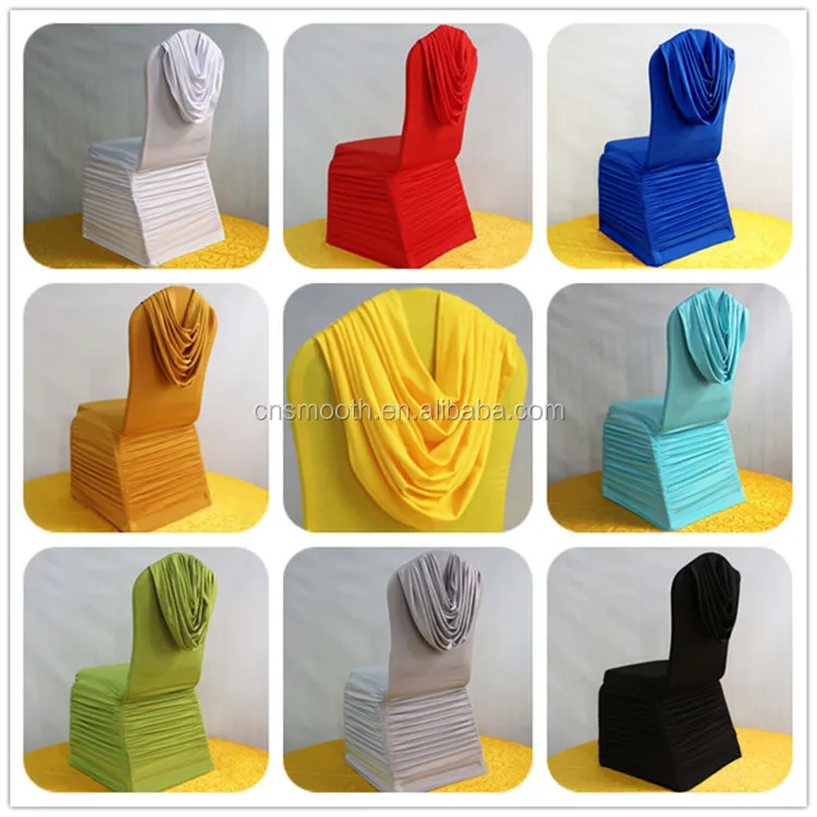 Чехол на стул с оборками из спандекса для свадьбы банкета