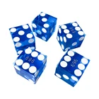 YUANHE 19mm Seriallized Blue Casino Dice And Matching Serial Numbers Set Of 5
