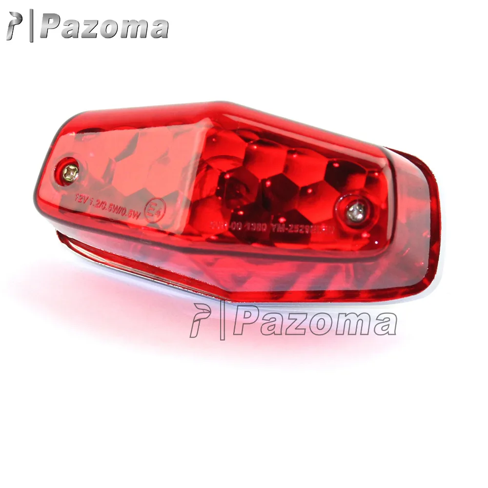 Hot Selling Pazoma Universal Lucas Type Motorcycle Tail Light Rear Brake Light Replacement Red Lens Assembly