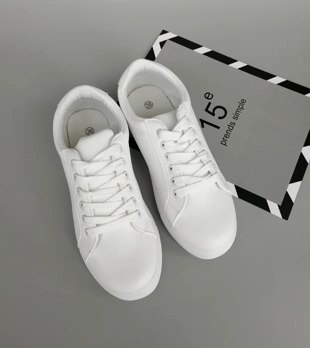 1 пара, чтобы купить белые парусиновые женские туфли на плоской подошве, повседневная оптовая продажа