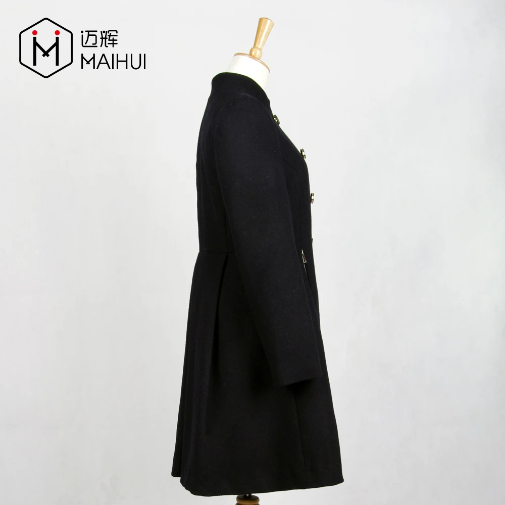 Китайский завод, двубортный тренчкот из смешанной шерсти на молнии с карманами