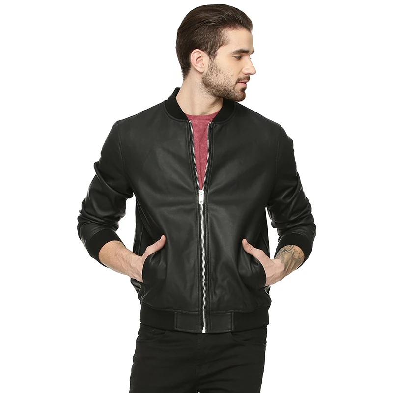 man wear supplier bomber style leather jacket pu leather jacket