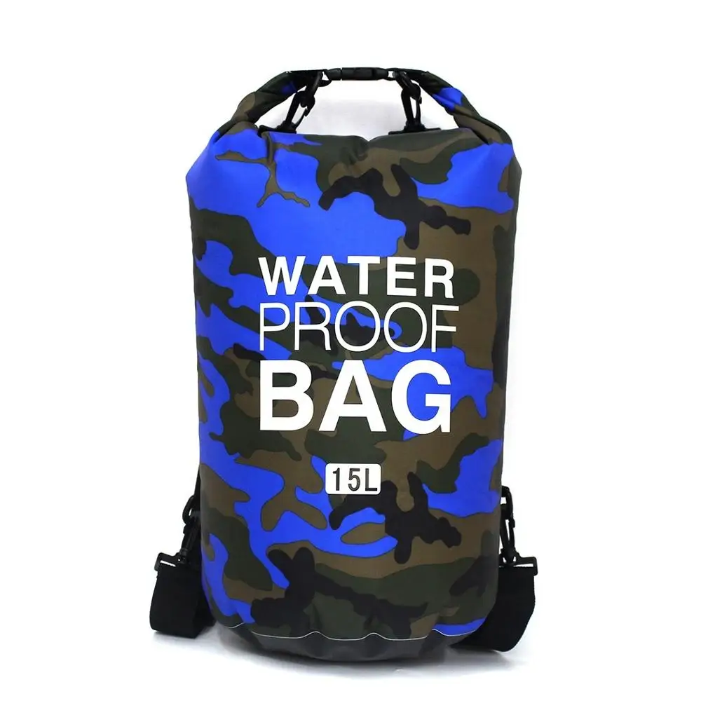 Outdoor Waterproof Camouflage Rafting Diving Dry Bags PVC Sack 2/5/10/15/20L 