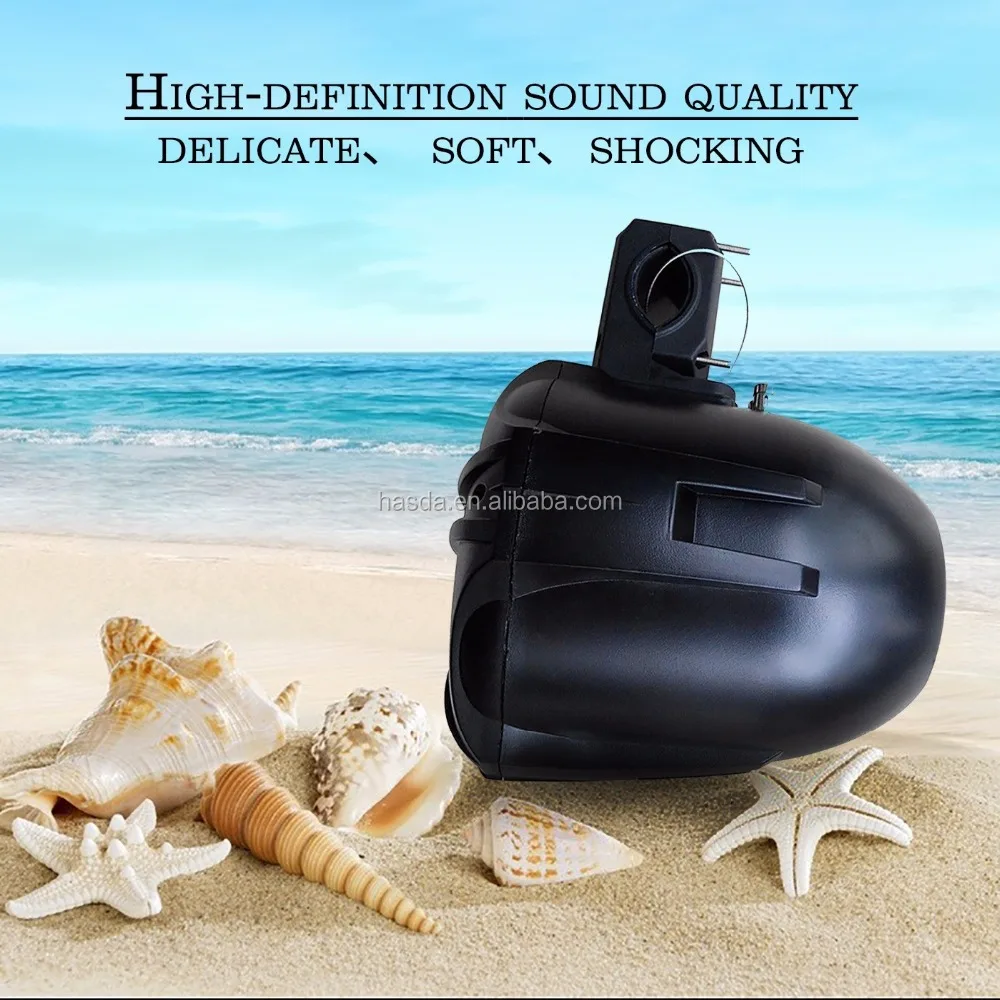 6.5' Waterproof Tower Speaker H-6106 Black IP66 Marine Wakeboard Speakers for Boat ATV UTV