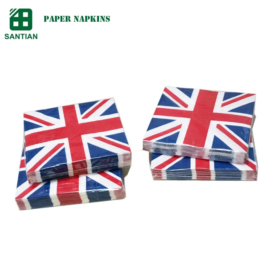 Однослойные одноразовые салфетки с принтом флага