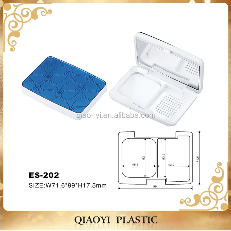 Compact Powder Case with Mirror High Quality Custom Cosmetic Packaging Matte Square Empty Plastic Cute Eye Shadow Personal Care