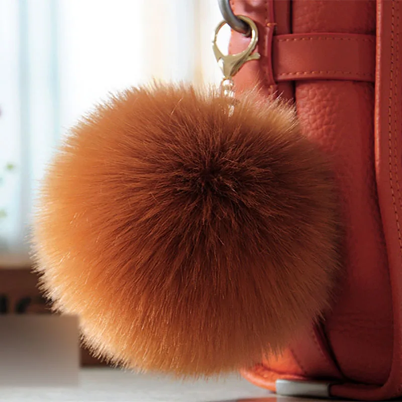 
Оптовая продажа, 10 см брелок Yongze из искусственного кроличьего лисьего меха, пушистый круглый шарик, брелок с помпоном, плюшевый брелок с возможностью настройки 
