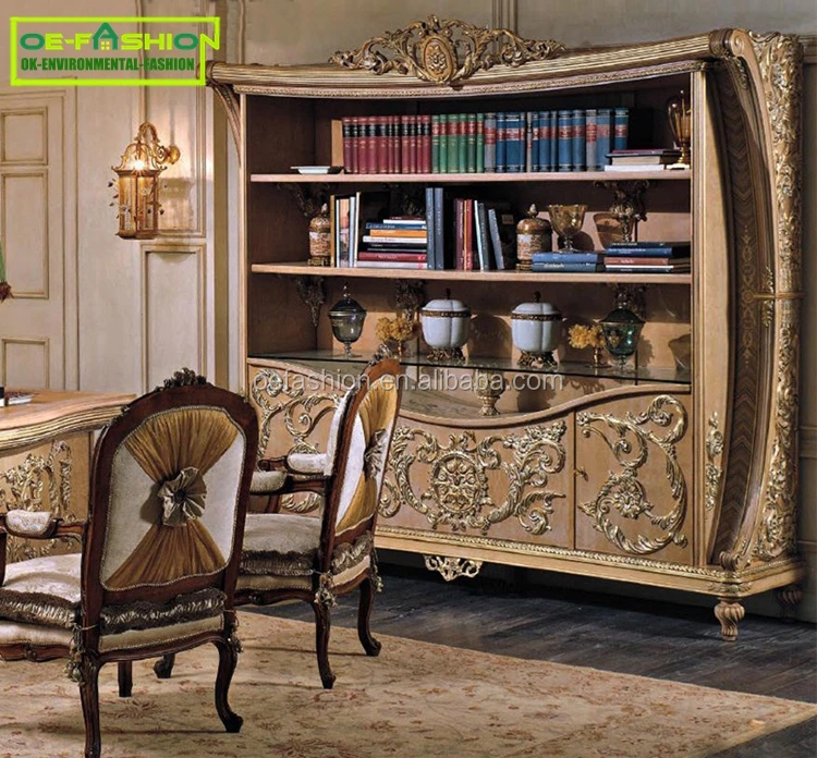 Античный французский стиль новый продукт древесины березы резной книжный