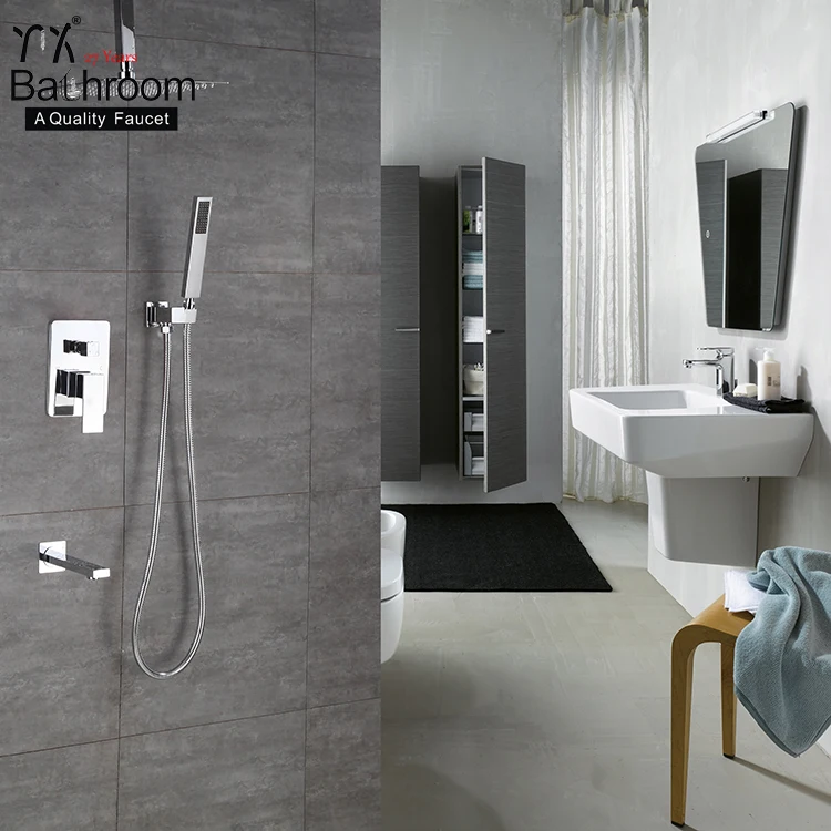 Single Handle Single Function Bathroom Shower Set - Silver