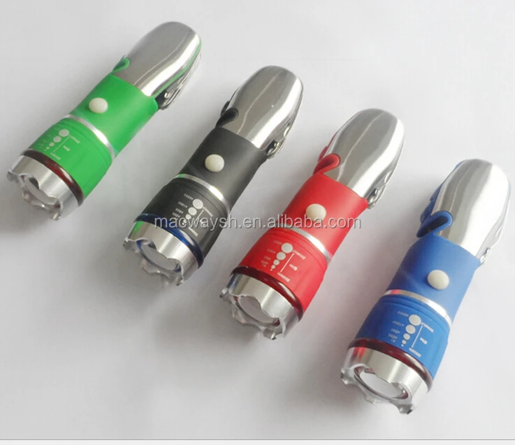 Multi Functional Camping Pocket LED Torch Zoom Multi Tool Stainless Knife Flashlight