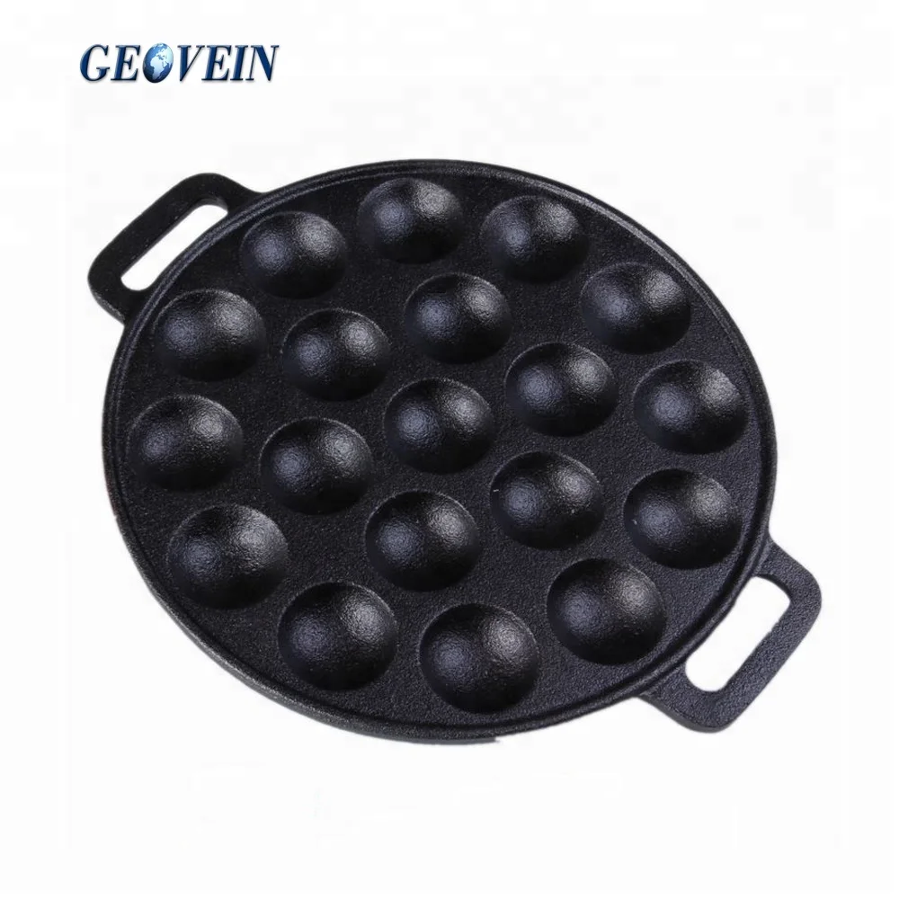 19 Holes Cast Iron Poffertjes Pan For