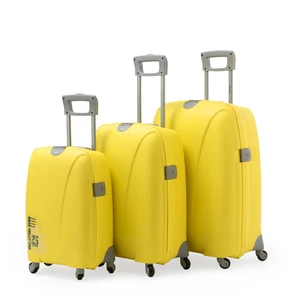 18 22 26 Inch Waterproof Luggage PP 3 PCS Hard Trolley Case Travel Luggage Sets Spinner Wheeled Luggage Yellow Design