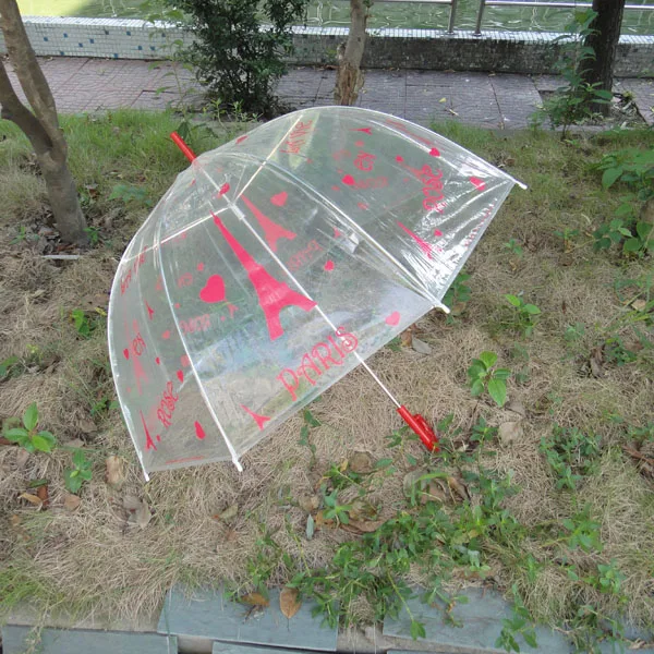 One Time Use Transparent Umbrella Apollo Shape Mushroom Umbrella with logo