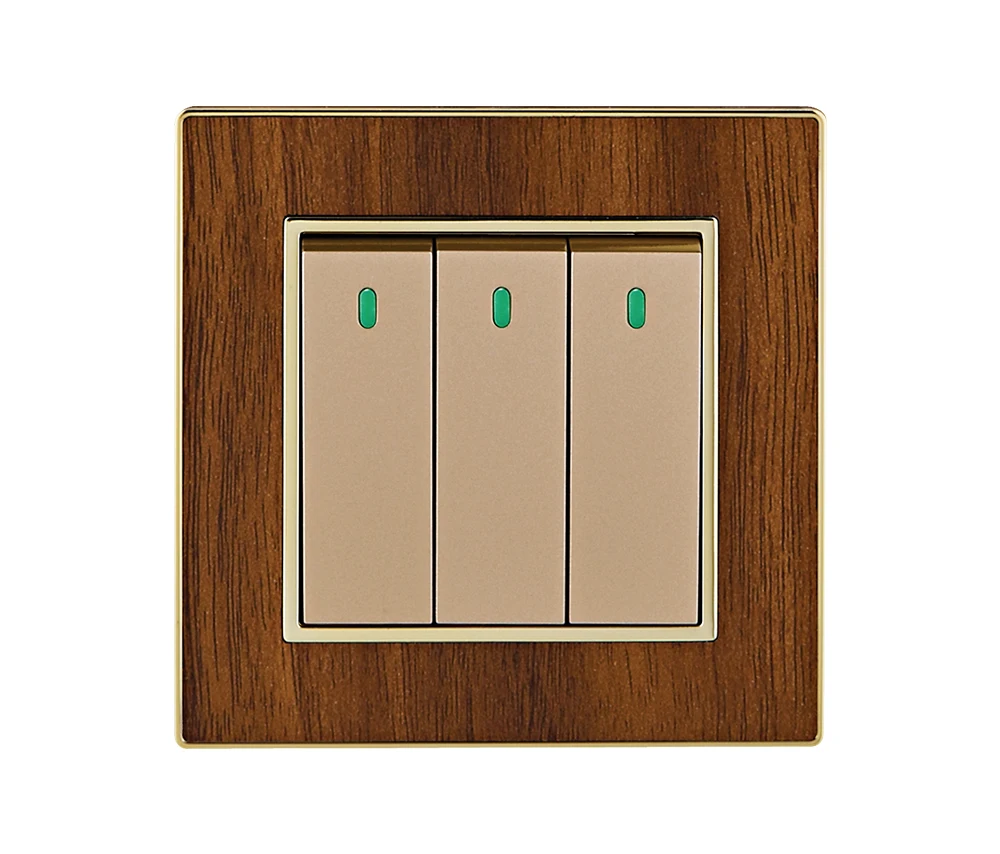 China Wenzhou 4 Gang Wood Grain Gang Wall Switch Smart Home Wall Switch