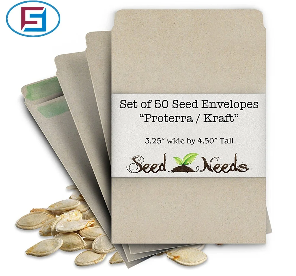 Custom Self-Sealing Printable Eco Seed Packet Envelopes