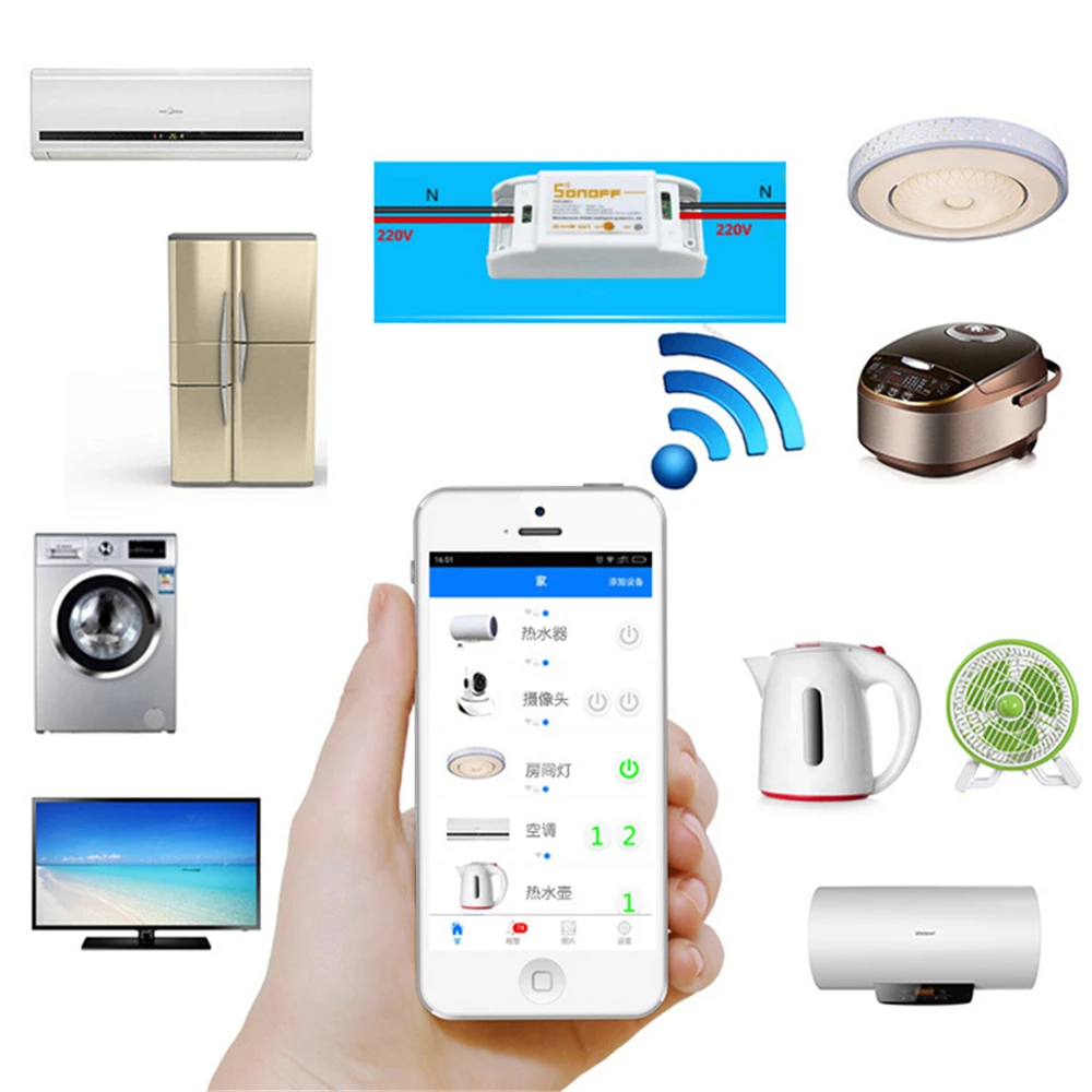 Sonoff Basic Wifi in Wall Switches Electrical Switch Remote Wireless Timer Light Switch Intelligent DIY Smart Home Automation