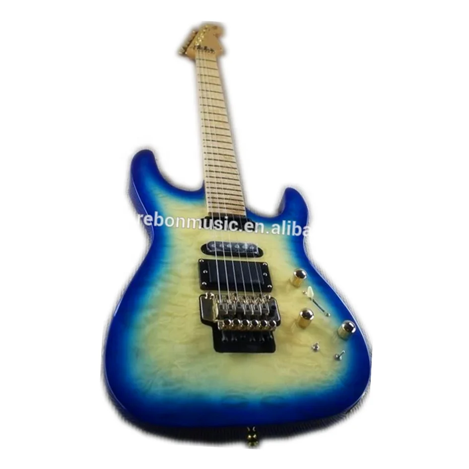 blue sunburst electric guitar