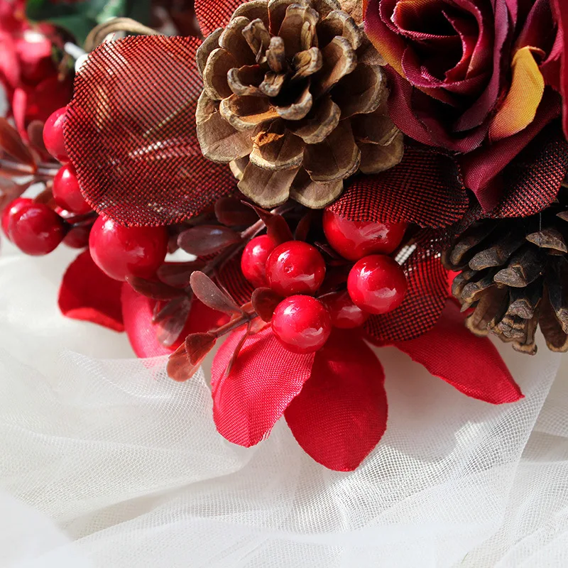 Shop Our Christmas Girls Flower Crown - Red Berry Pine Cone