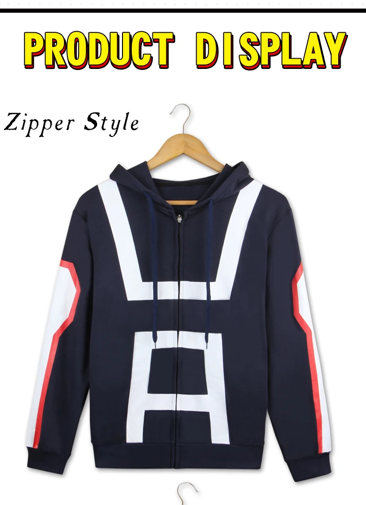 my hero academia zipper moletom com capuz