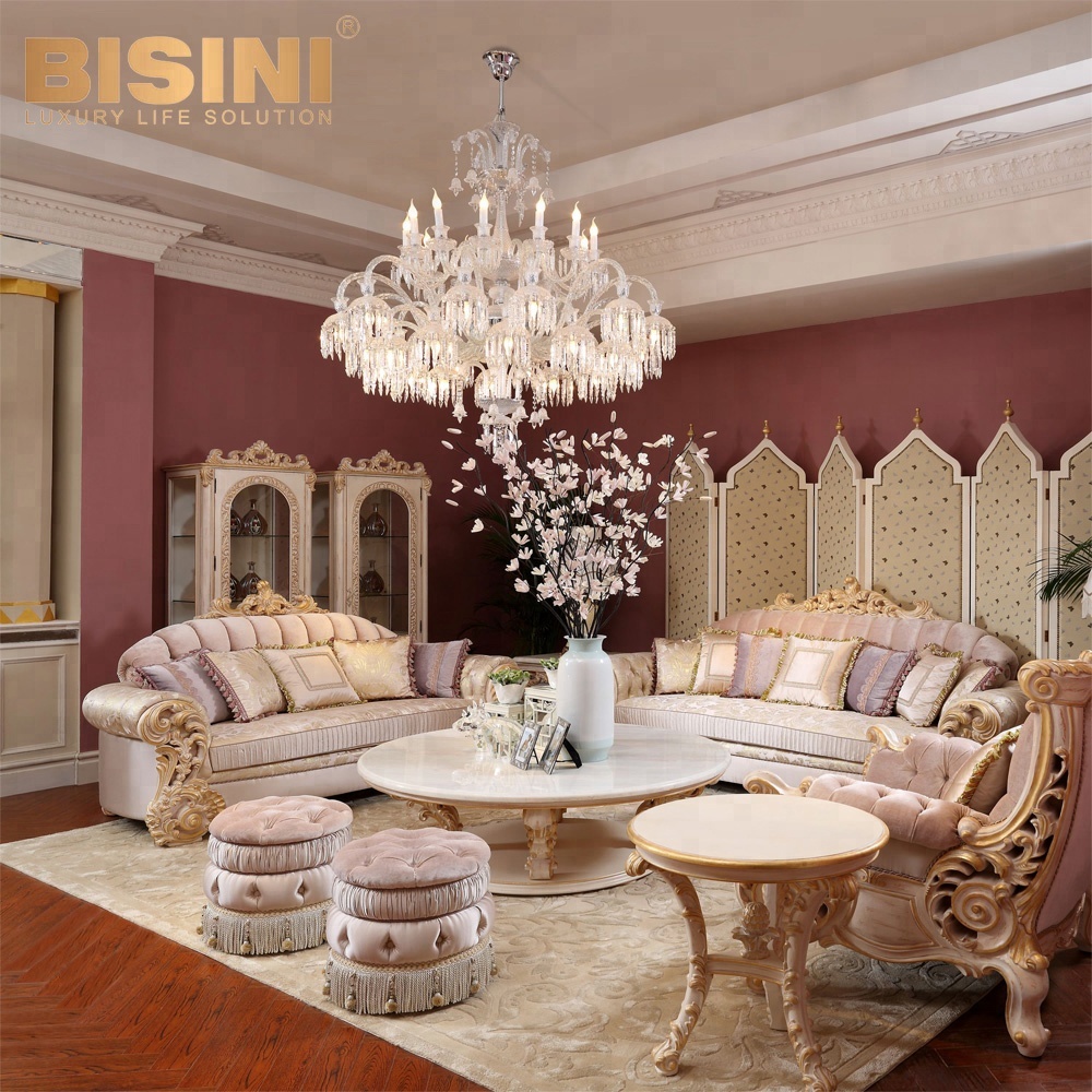Bisini роскошный стильный чехол-накладка резной королевская мебель деревянный вид в разрезе классическая гостиная диван-BF07-10065