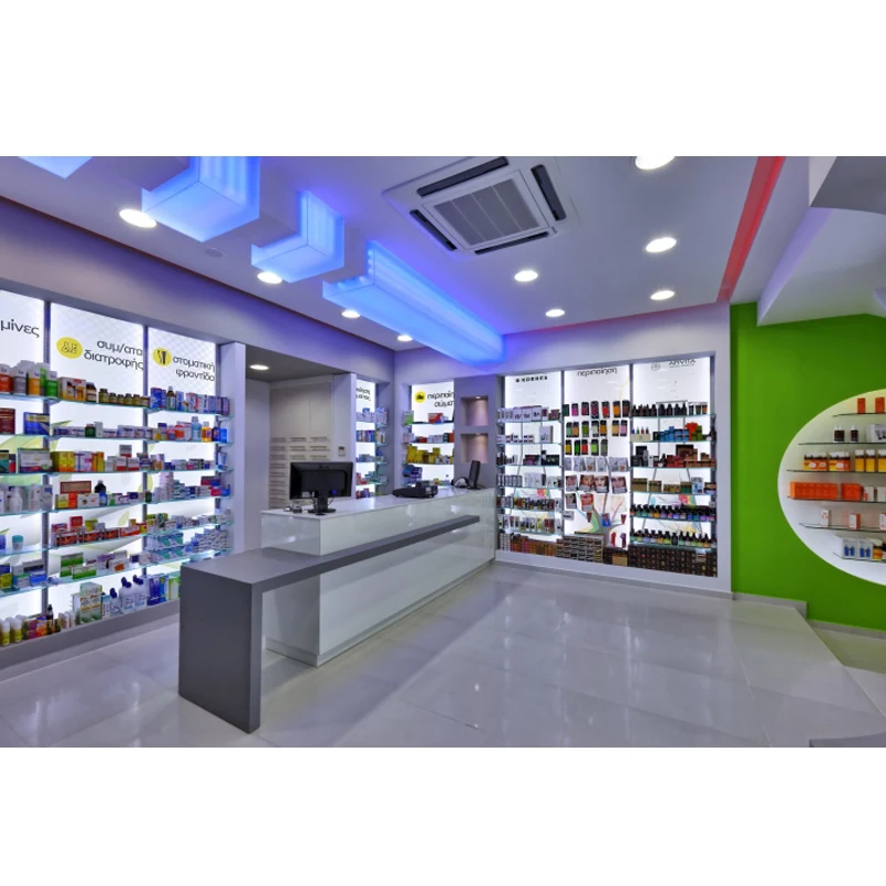 LUX Customized High-End Pharmacy Sign Board Interior Design Drugstore Furniture Medical Shop Fitting