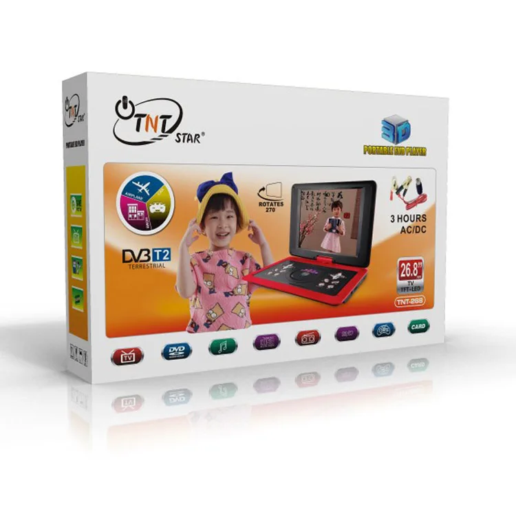 TNT STAR TNT-268 Portable DVD Player with 10.1 Inch Screen