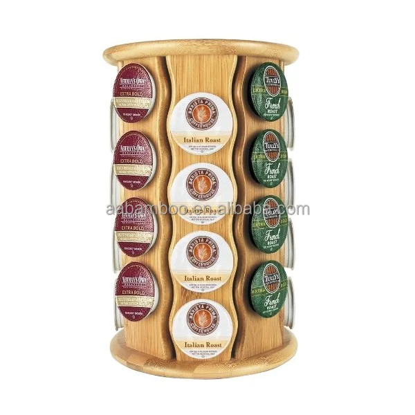 Bamboo Coffee K-cup Carousel,32-cup 