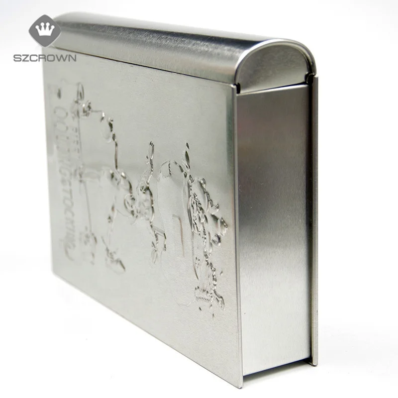 Металлическая подарочная коробка в форме книги для студентов перерабатываемая Рождественская упаковка жестяная