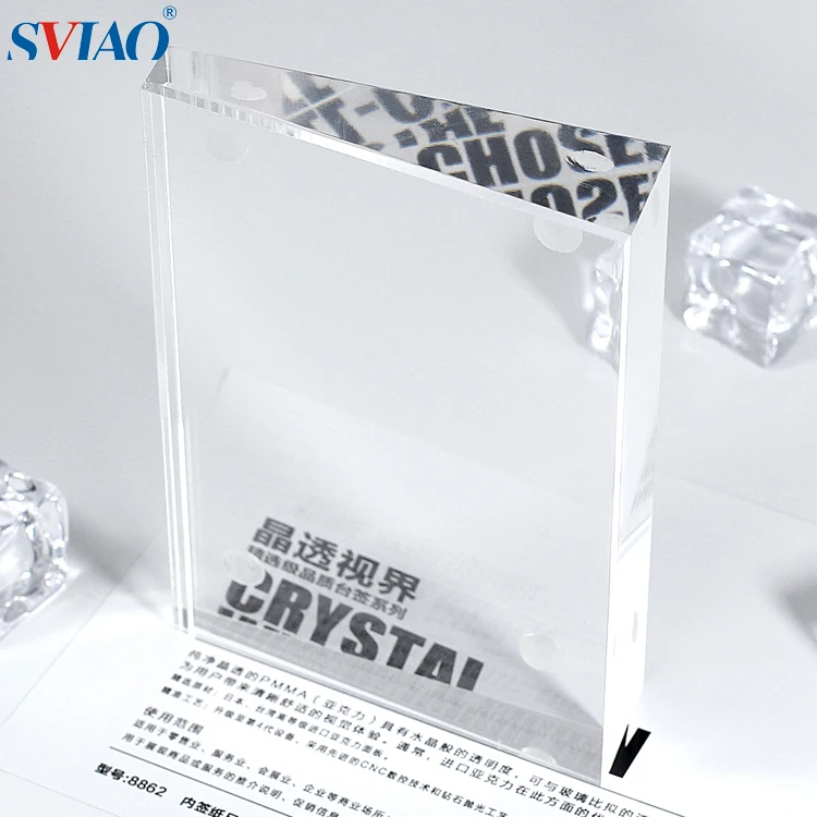 New Design Clear Acrylic Sign Display Stand Table Name Price Tag Menu Holder Adversting Stand