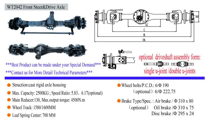 Forklift Front Steering Drive Axle